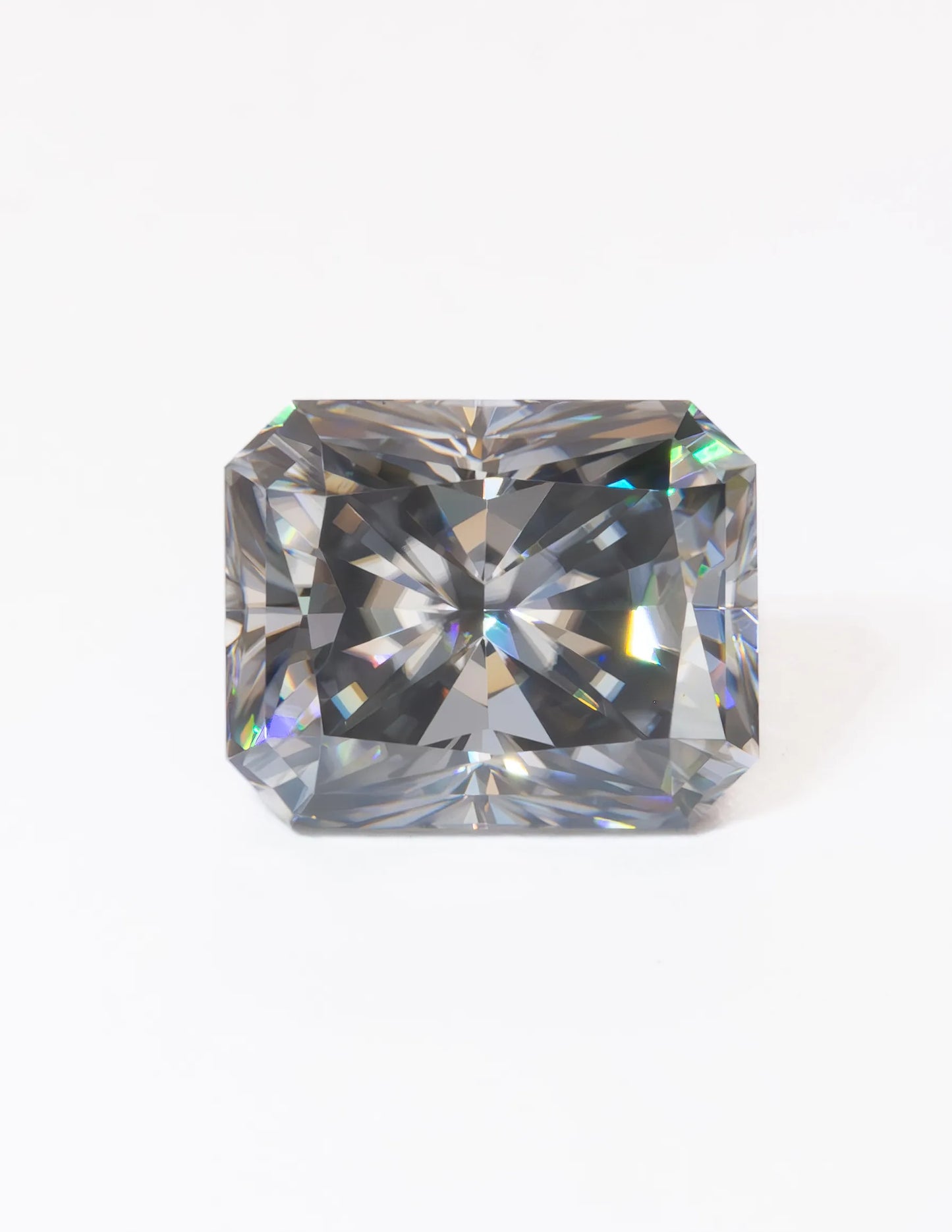 grey moissanite radiant