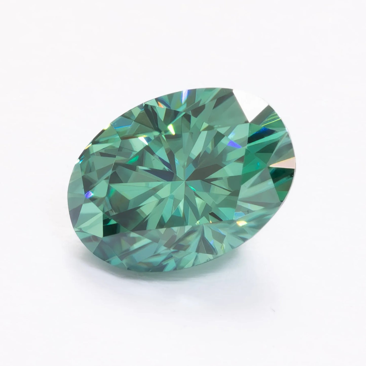 green moissanite oval