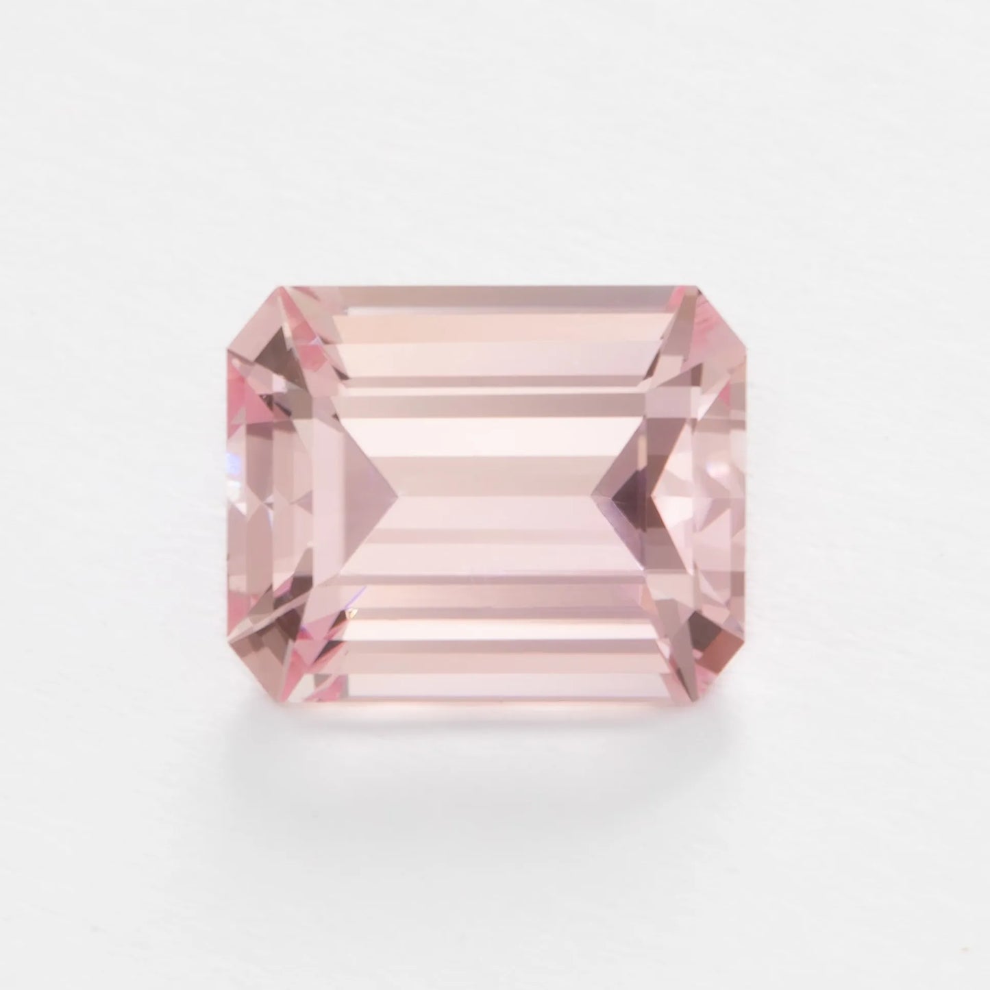 vivid pink lab sapphire step cut