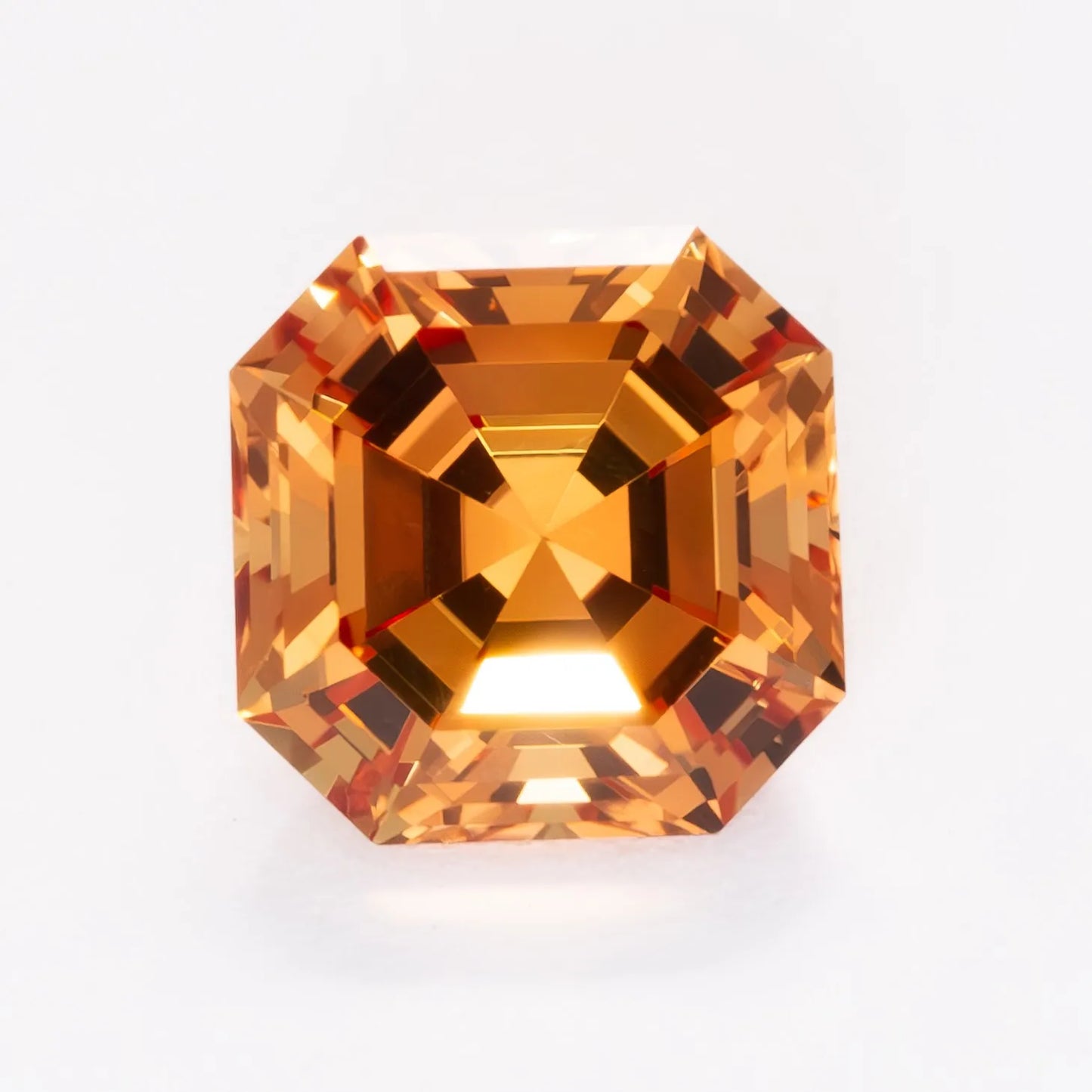 orange lab sapphire asscher