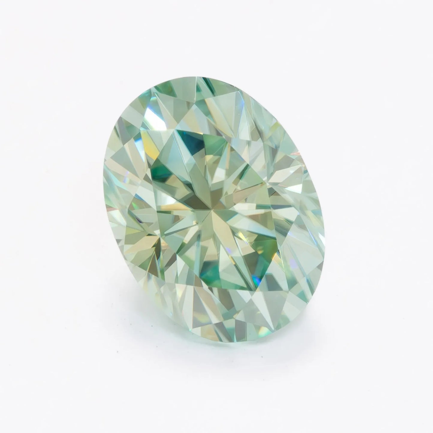 blue-green moissanite oval