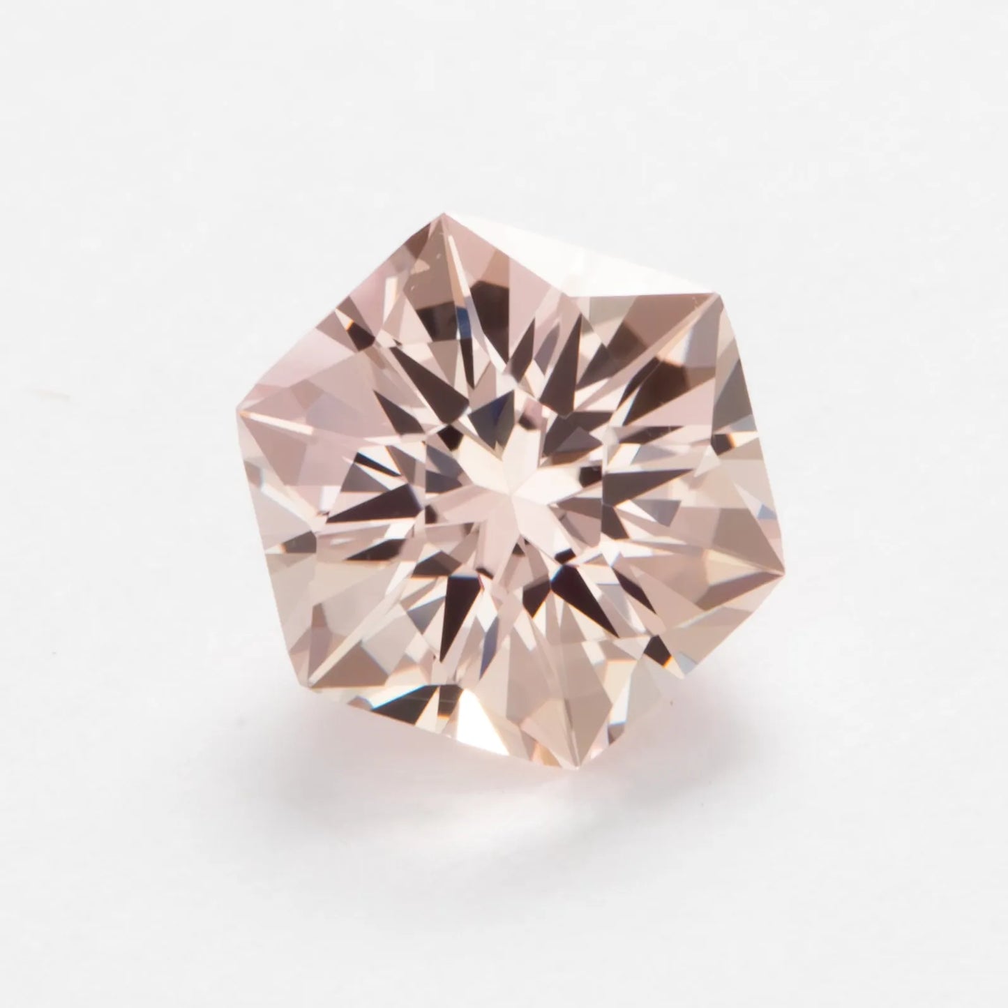 lab peach sapphire hex cut cosmos
