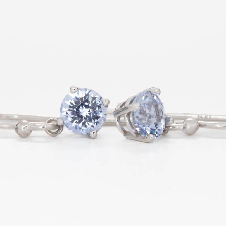 light blue lab sapphire drop earrings