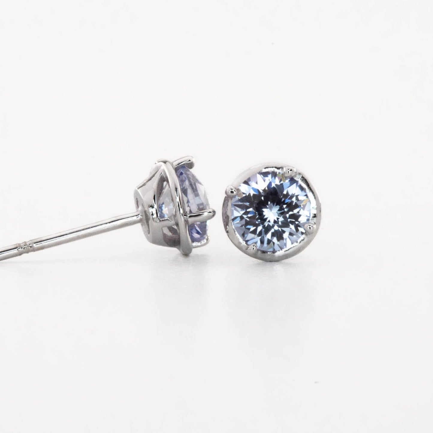light blue lab sapphire earrings