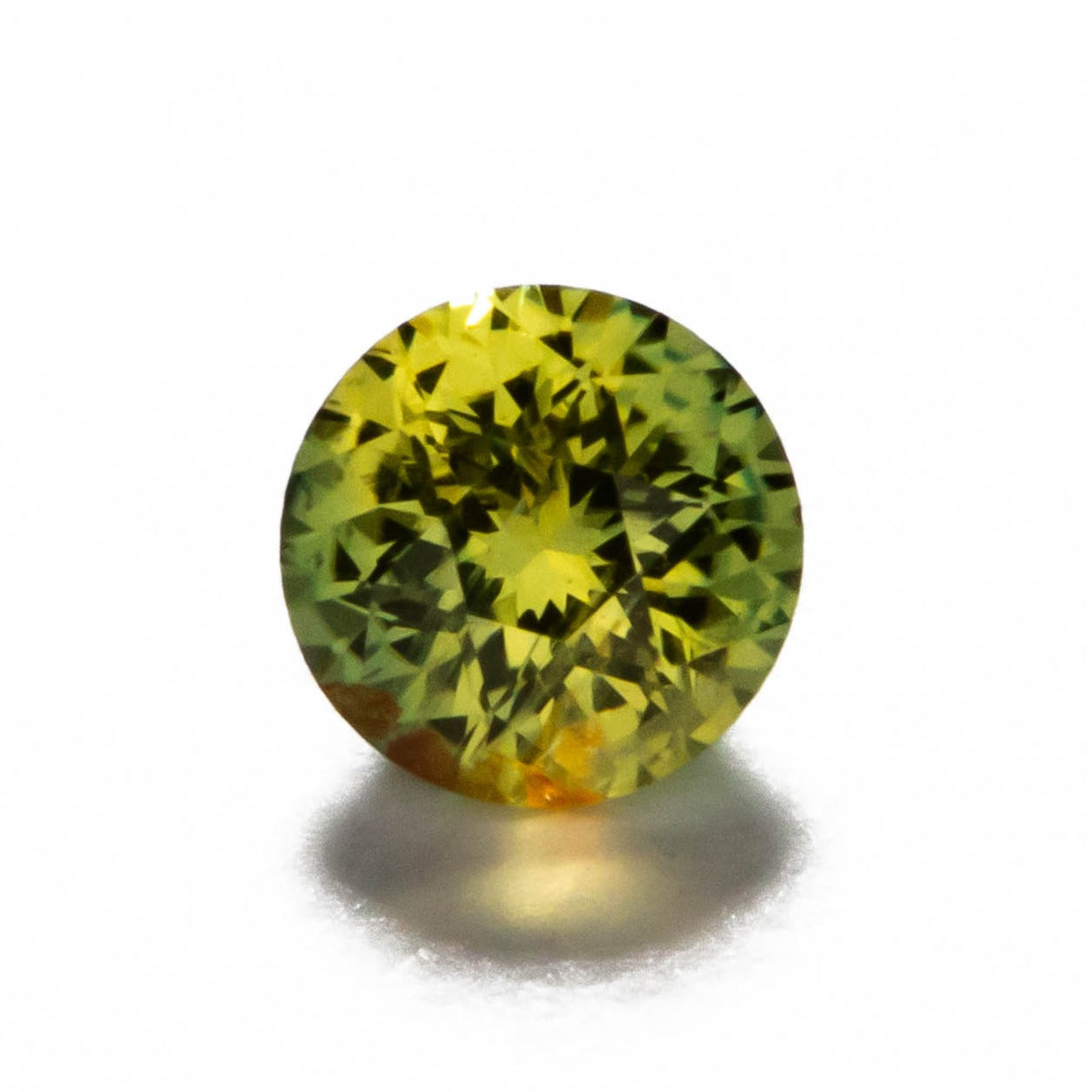 af0115 bi color yellow and green african sapphire round