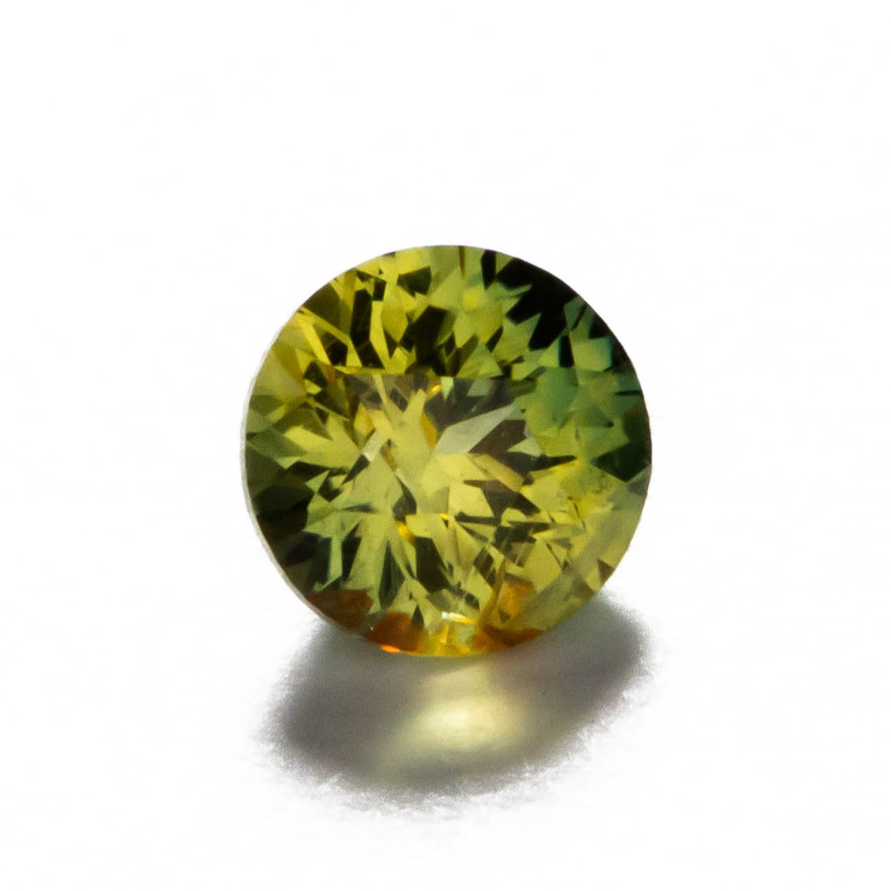af0115 bi color yellow and green african sapphire round