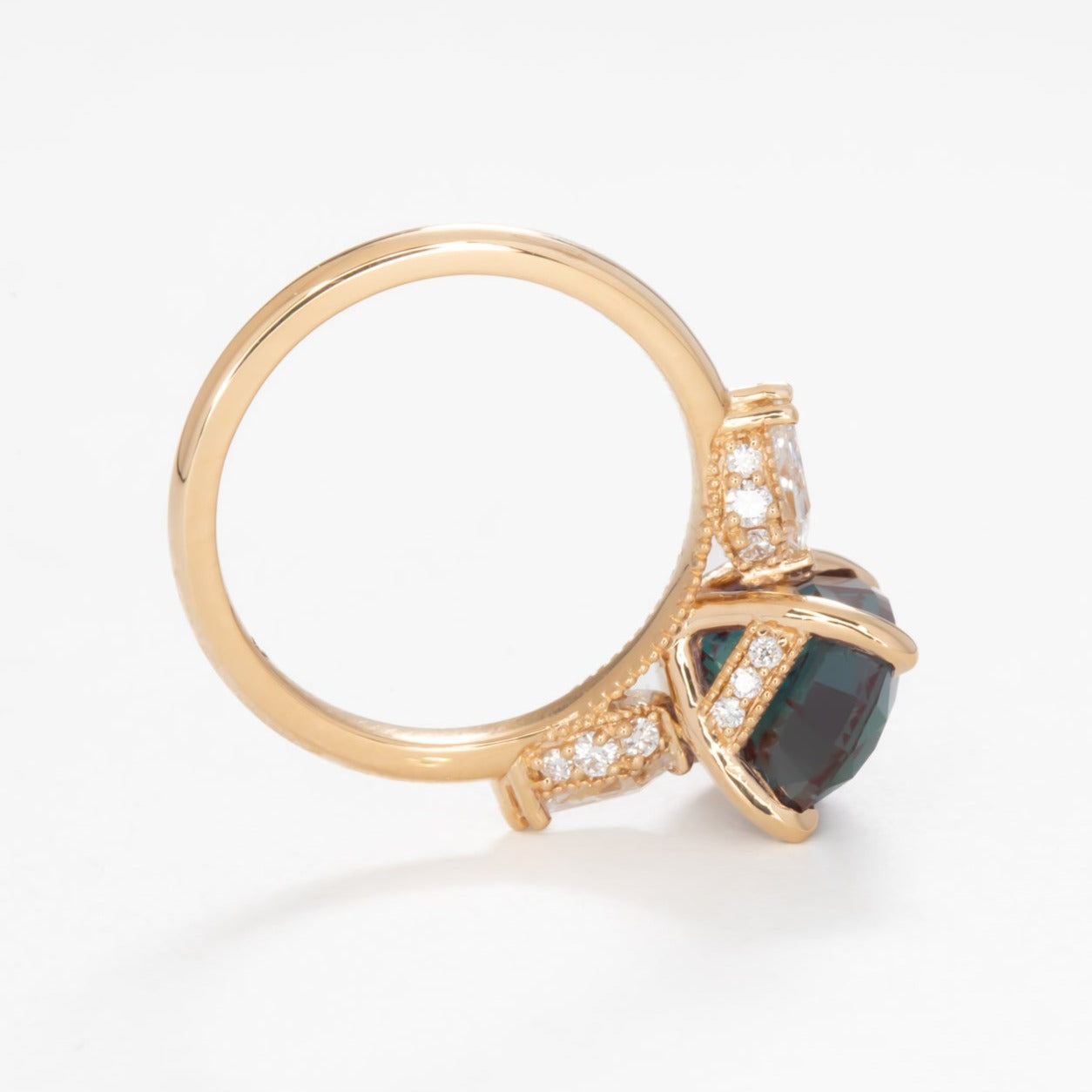 Ariana three stone engagement ring oval lab alexandrite