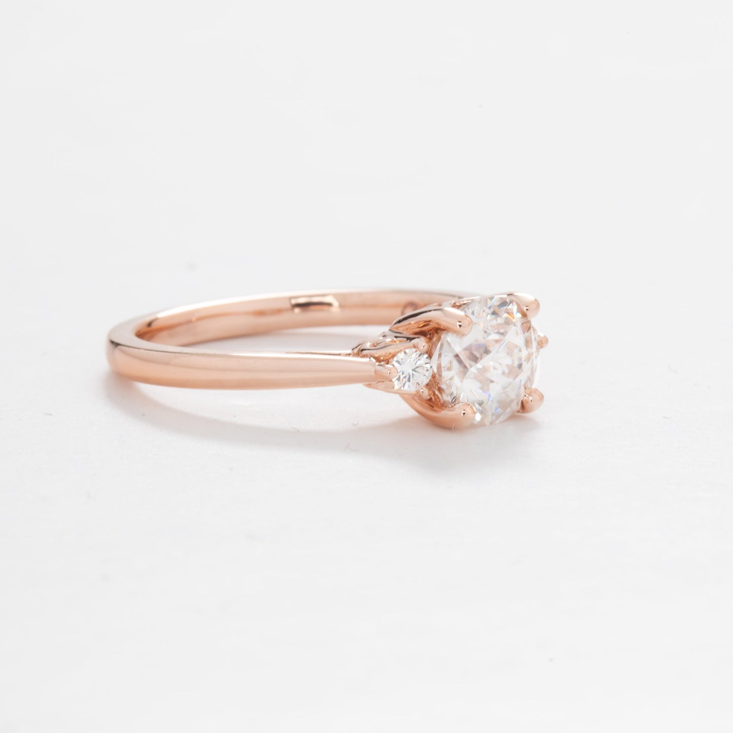 Carina three stone ring with white lab sapphire