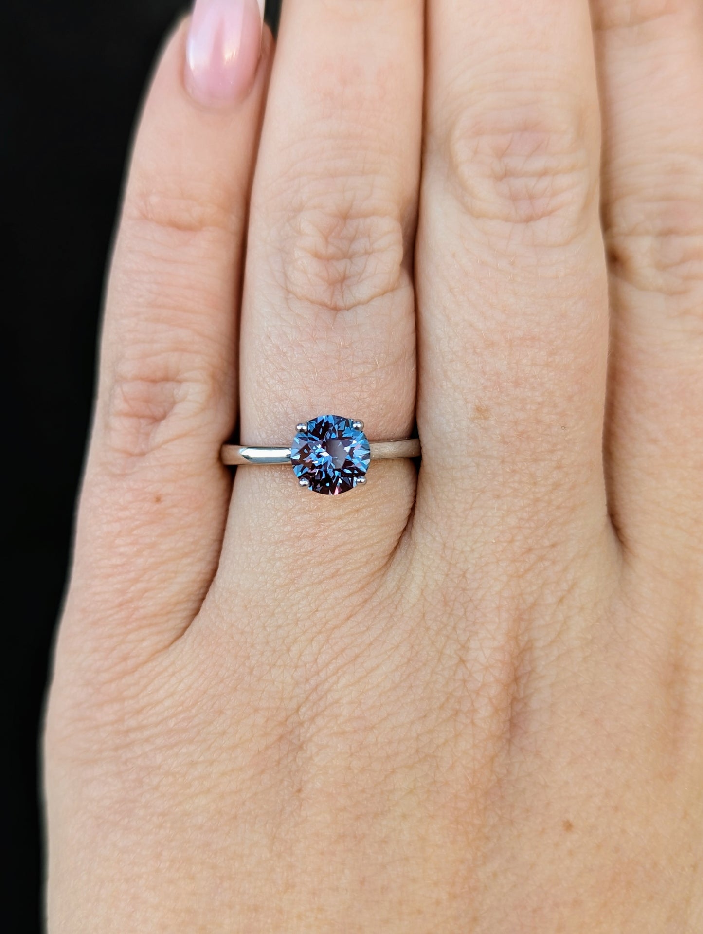 Carme engagement ring lab alexandrite
