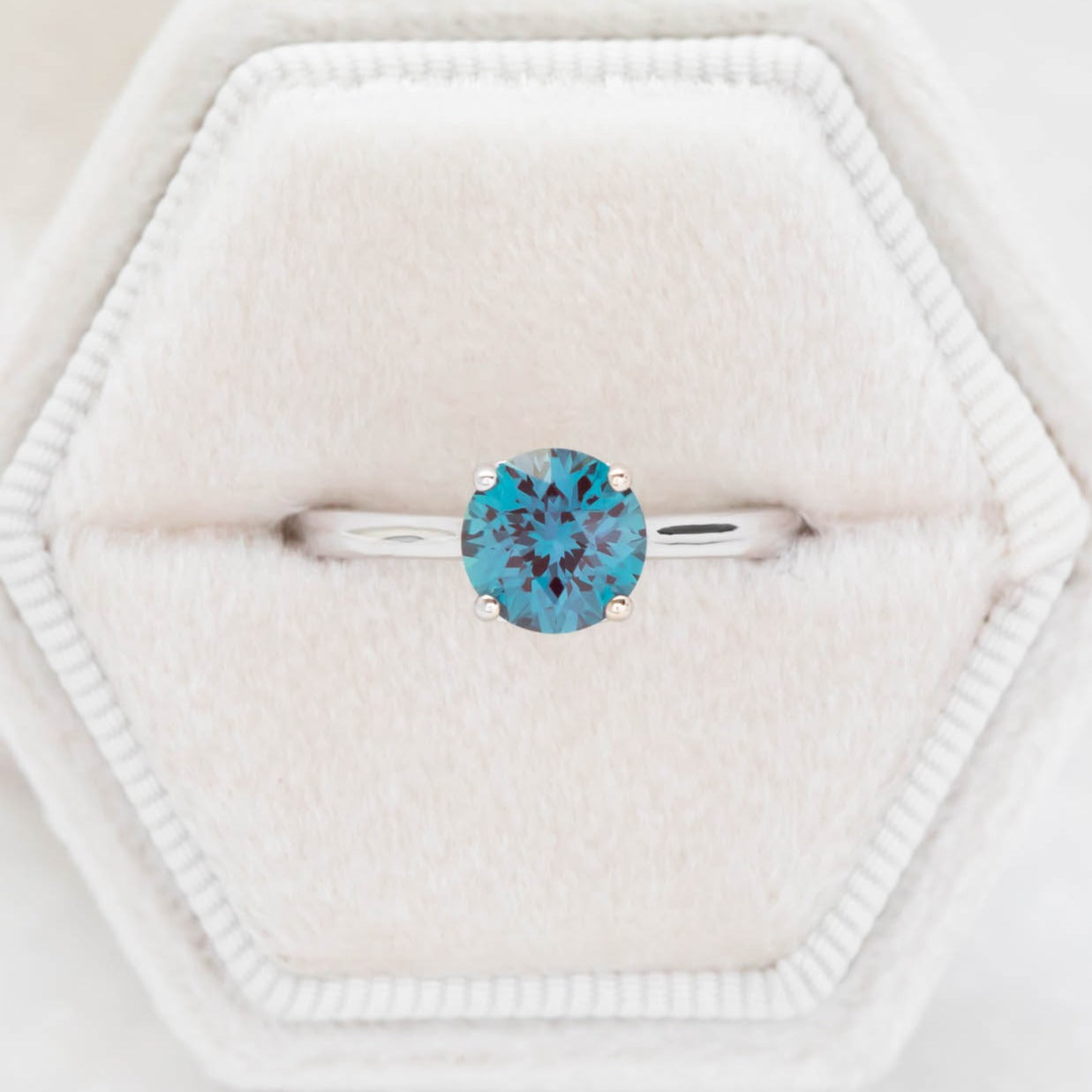 Carme engagement ring lab alexandrite