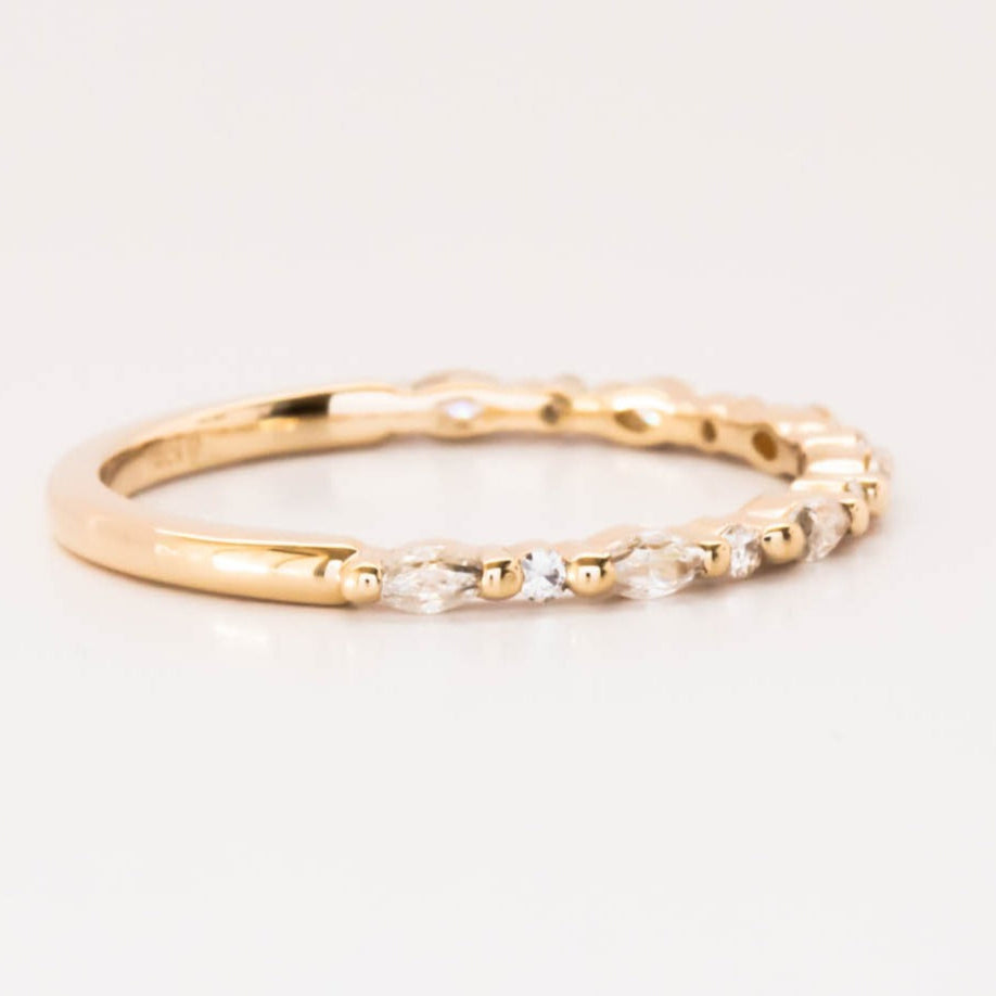Delila wedding band with moissanite