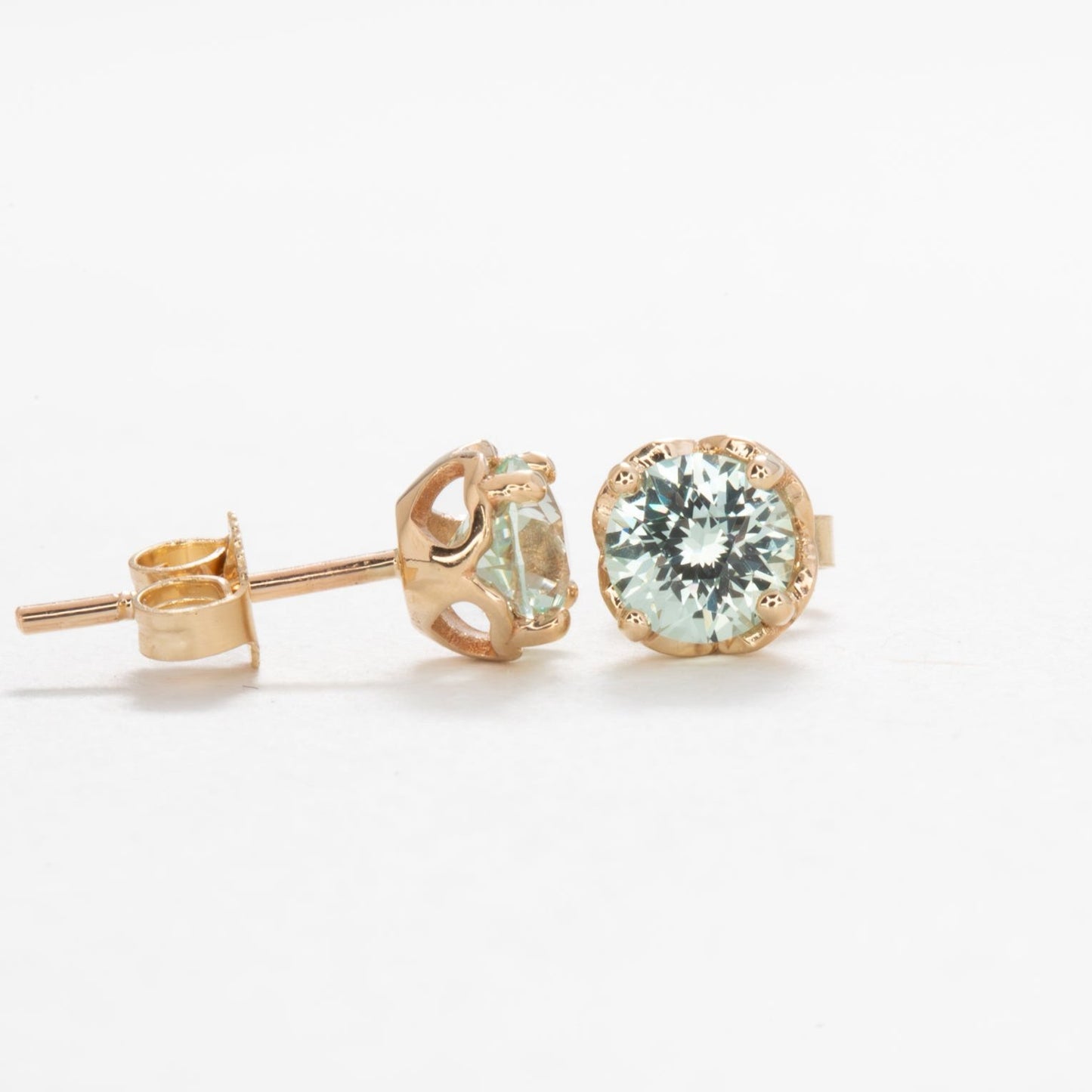 everly heart earrings with mint lab sapphires
