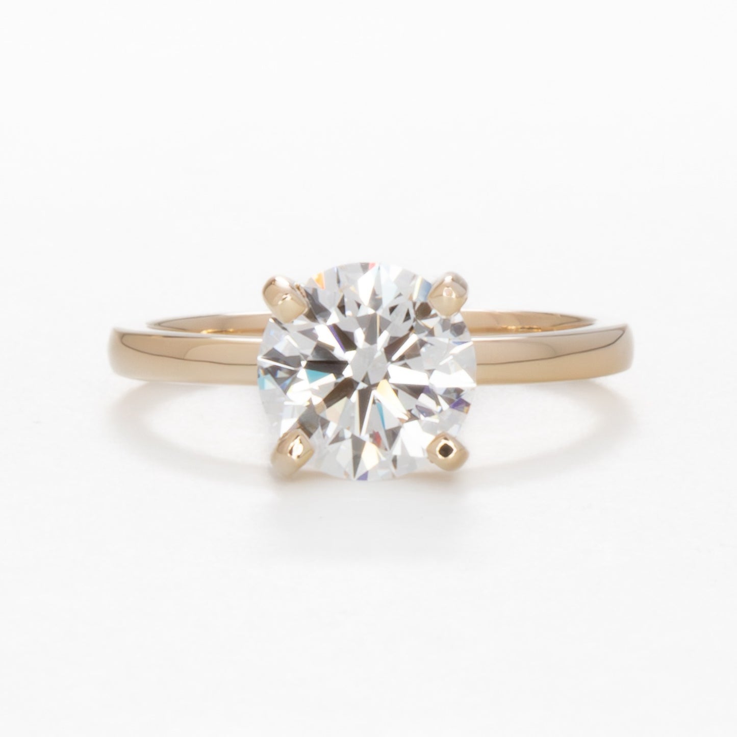 Evie solitaire engagement ring with lab diamond