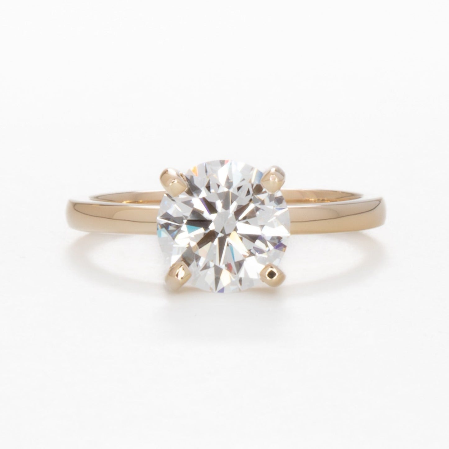 Evie solitaire engagement ring with lab diamond