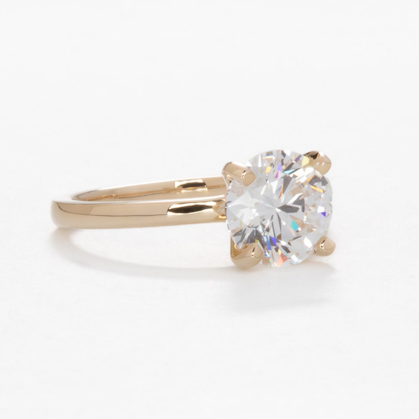 Evie solitaire engagement ring with lab diamond