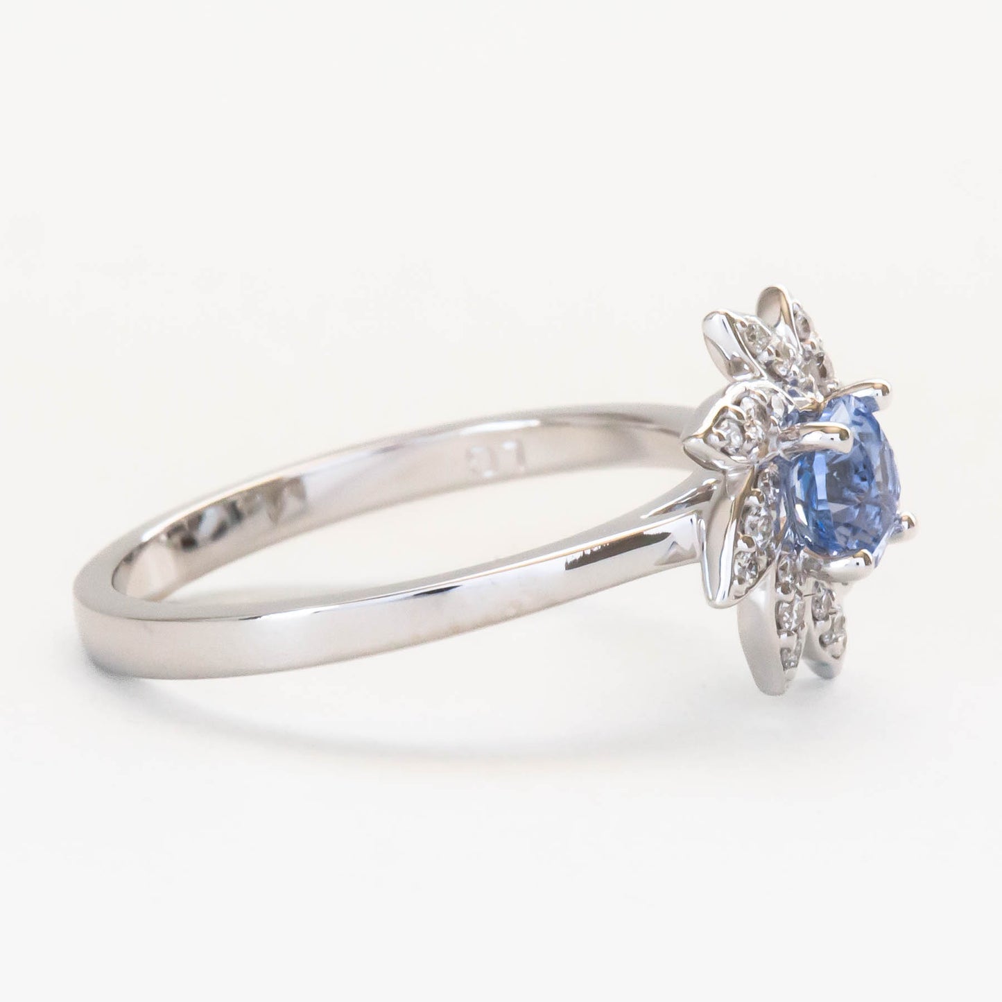 fern halo nature inspired engagement ring ready to ship
