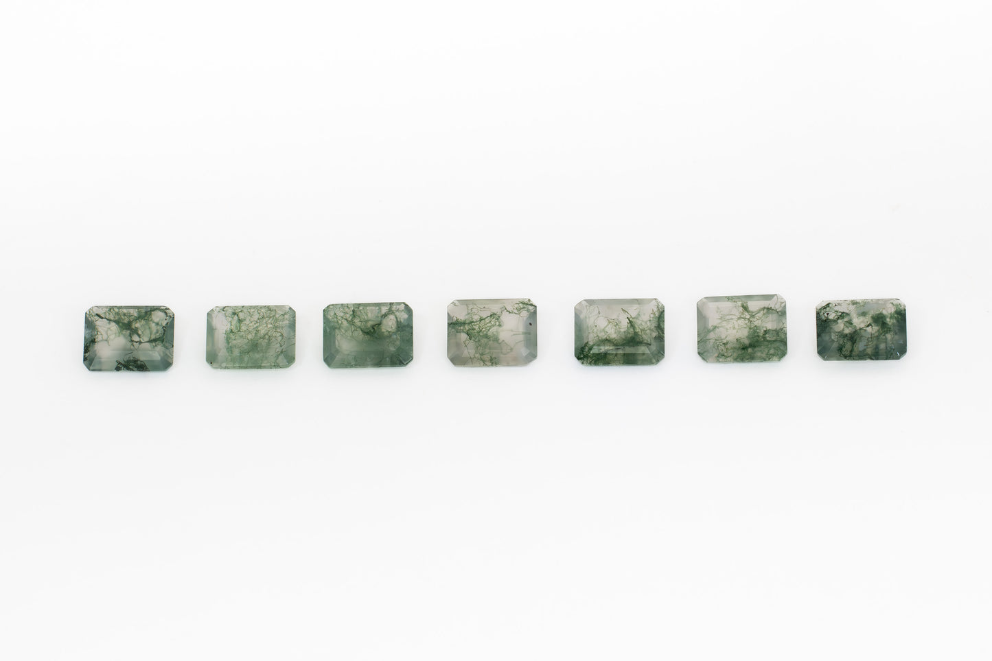 9x7mm Step Cut Green Moss Agate