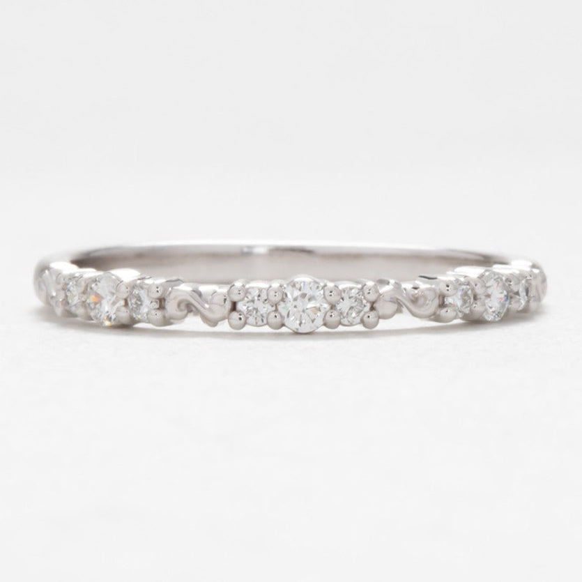 Kirstin wedding band in 14k white gold with lab diamonds
