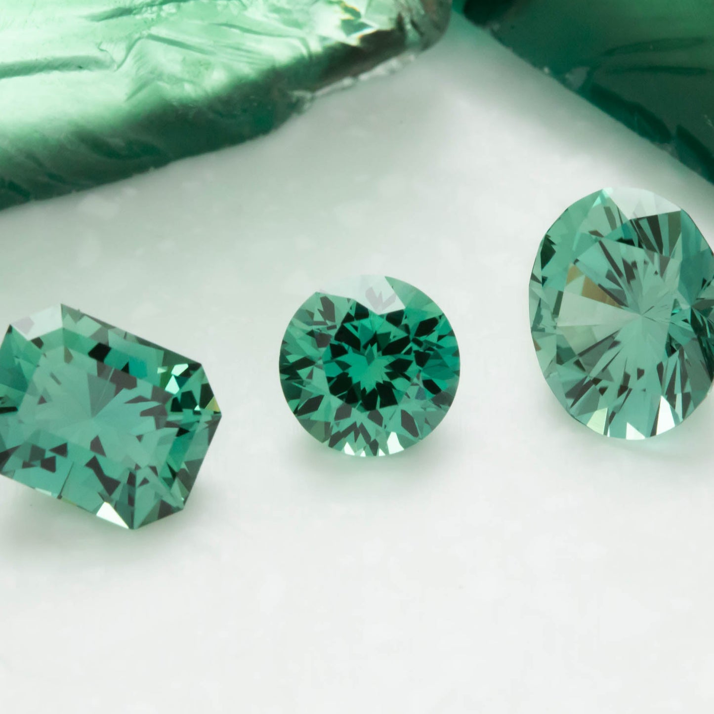 green lab sapphire shapes