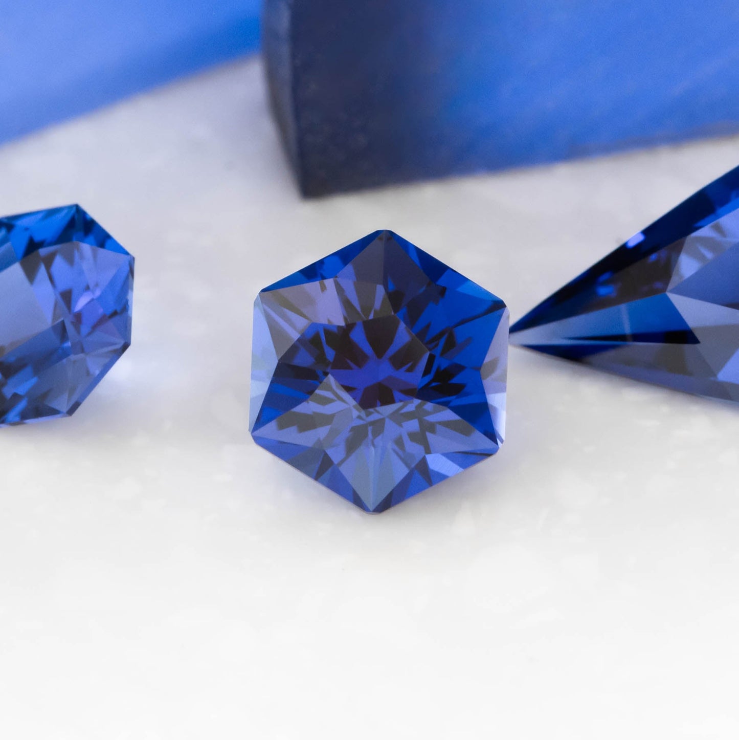 royal blue lab sapphire shapes