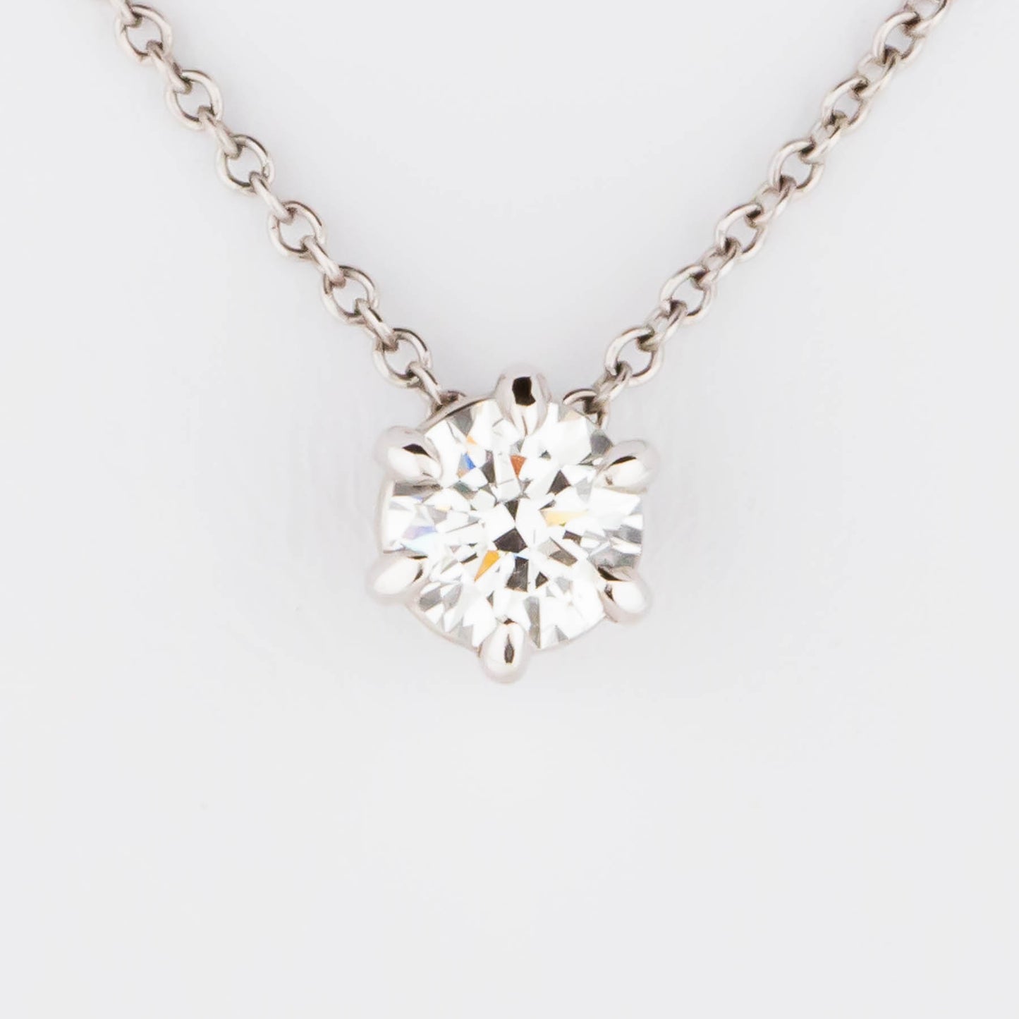 Lab diamond necklace in white gold