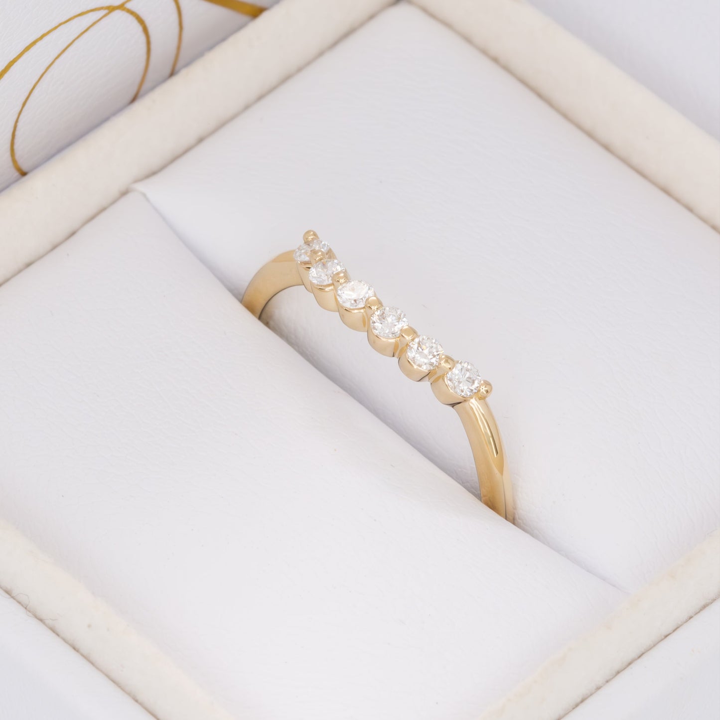Lili wedding band with lab diamonds