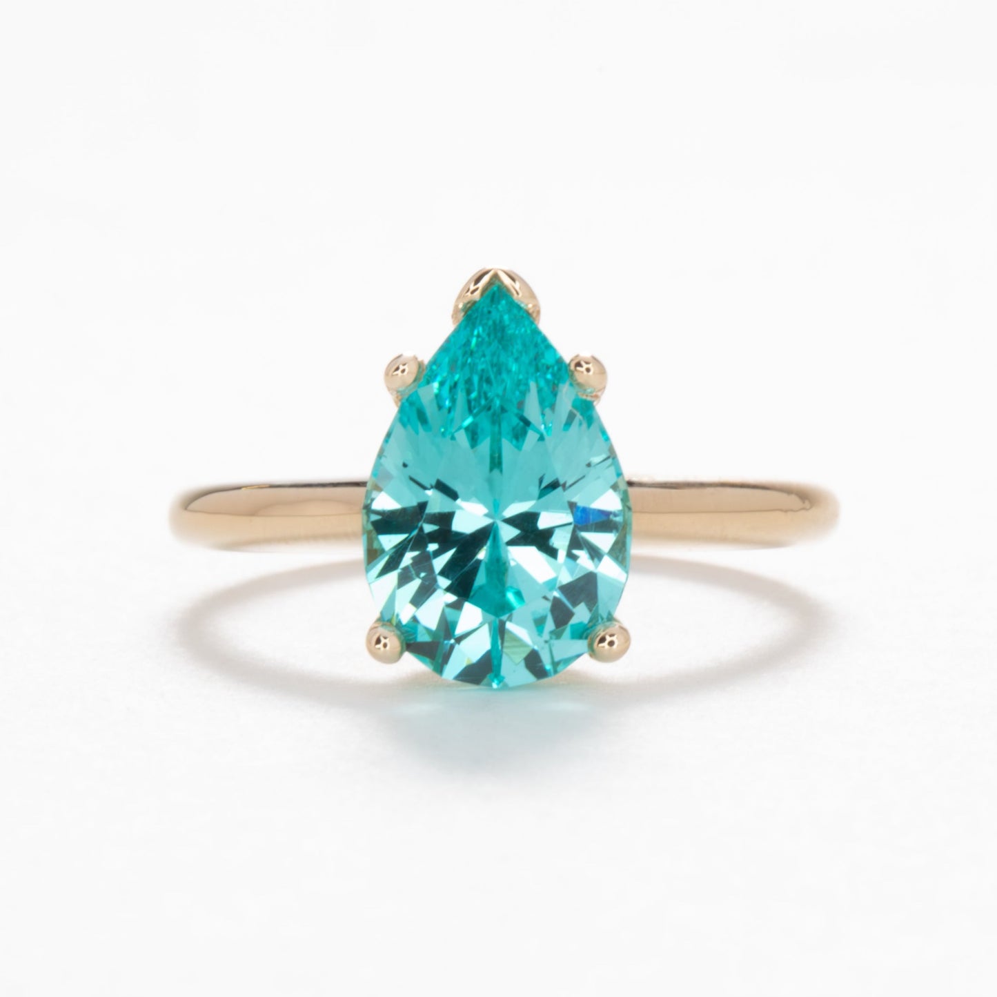 Liv solitaire engagement ring with step cut lab yag