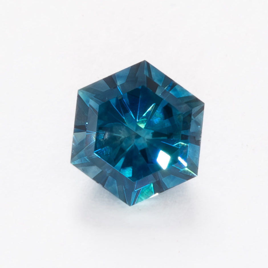 MS0211 medium blue hex cut montana sapphire