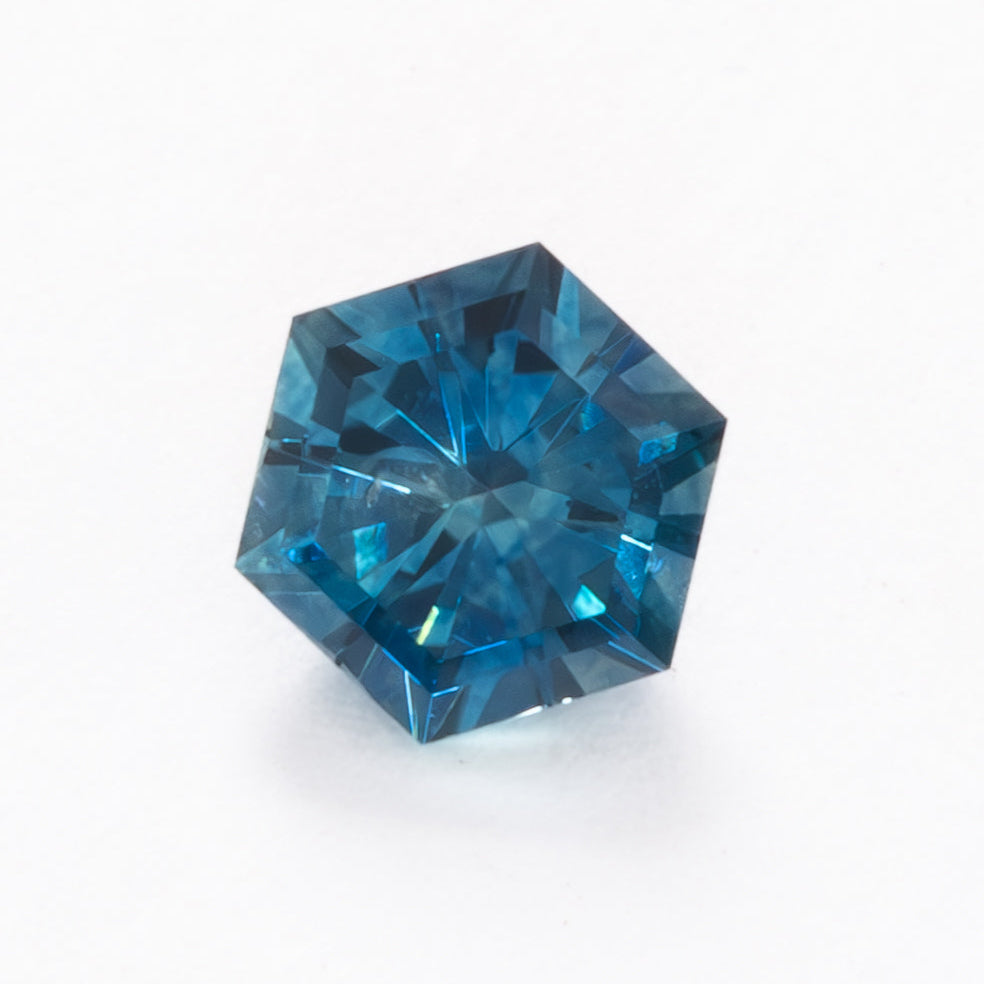 MS0211 medium blue hex cut montana sapphire