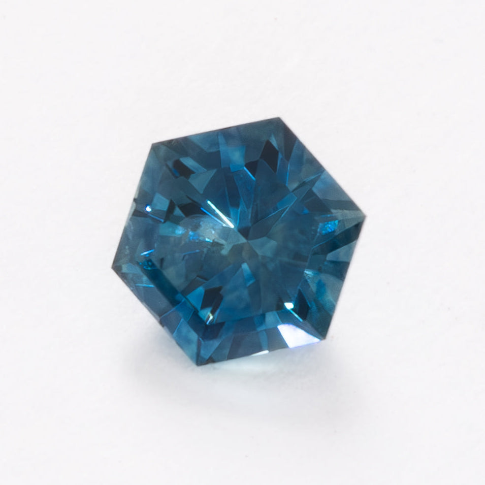 MS0211 medium blue hex cut montana sapphire