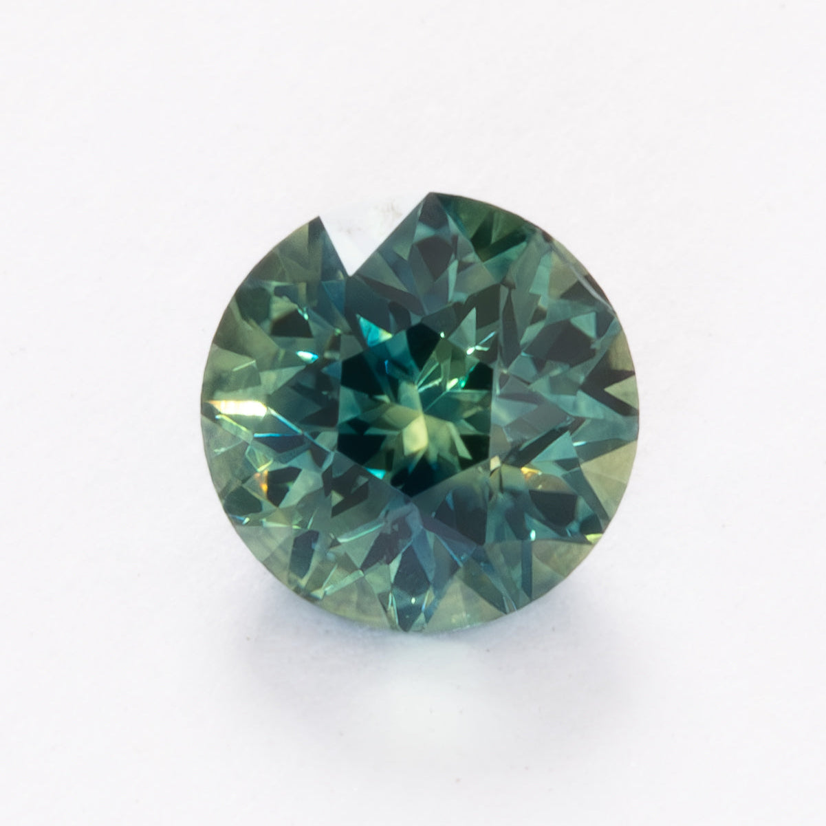 MS0216 round blue green color shift montana sapphire