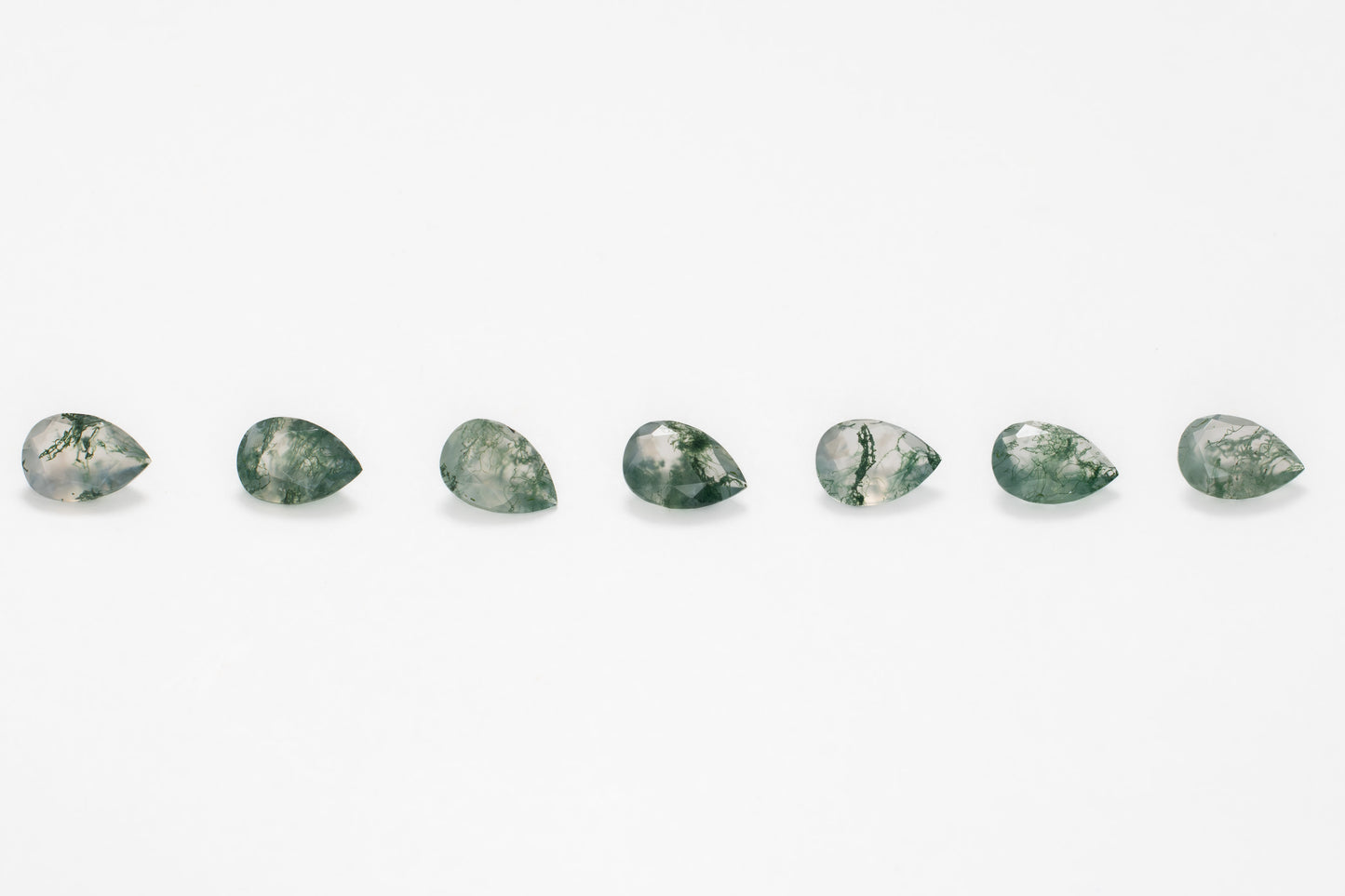 10x7mm Pear Green Moss Agate