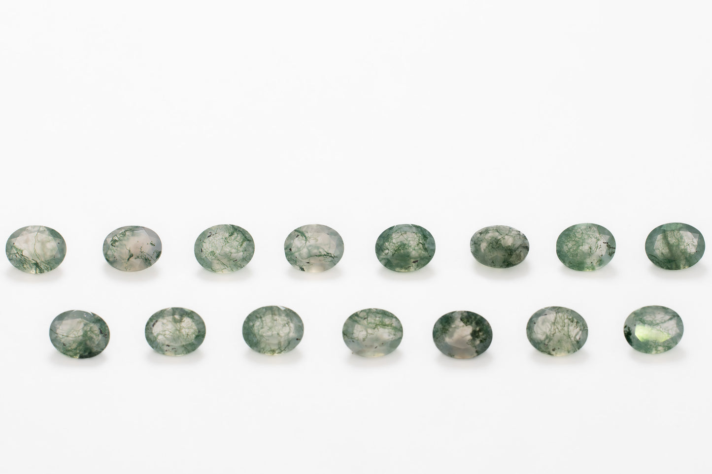 10x8mm Oval Green Moss Agate