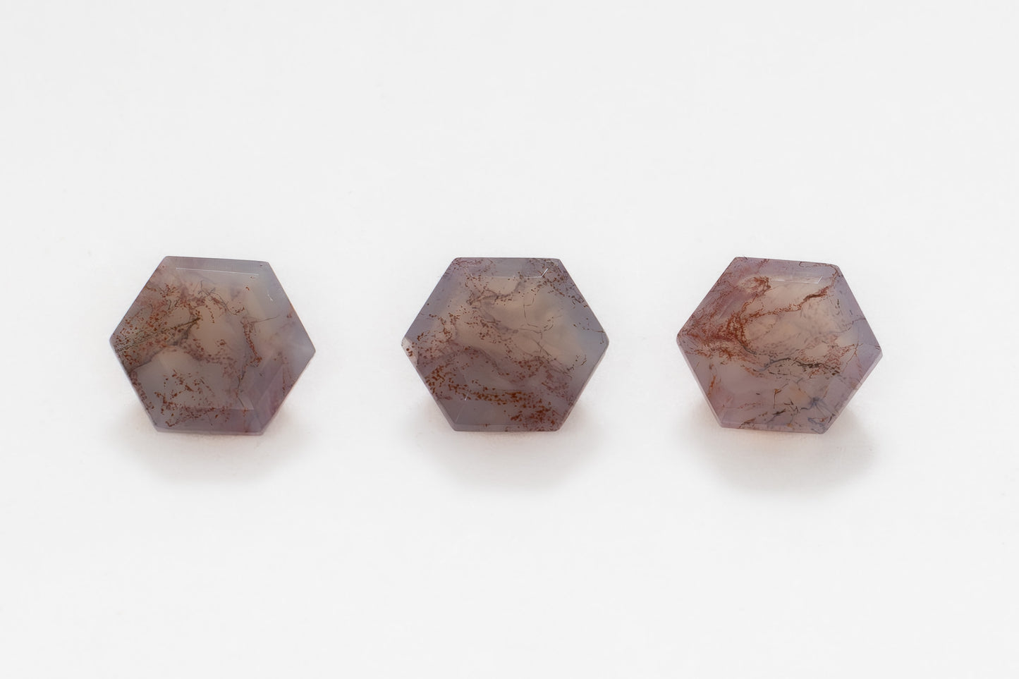 6mm Hexagon Red Moss Agate