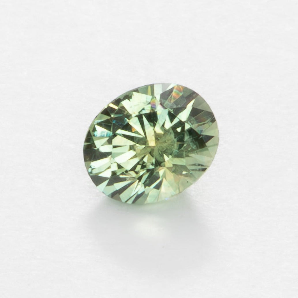 PSH01631 yellow green oval montana sapphire