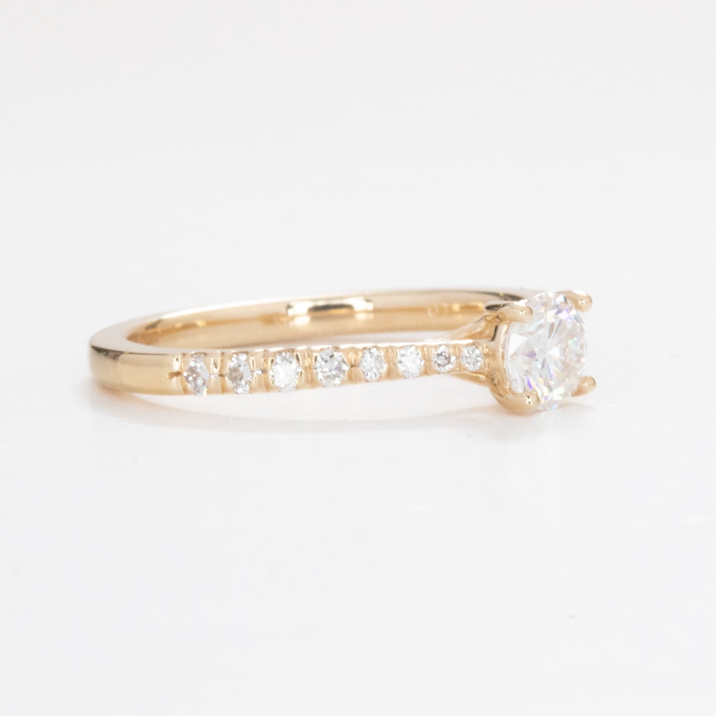 Rana engagement ring with round moissanite