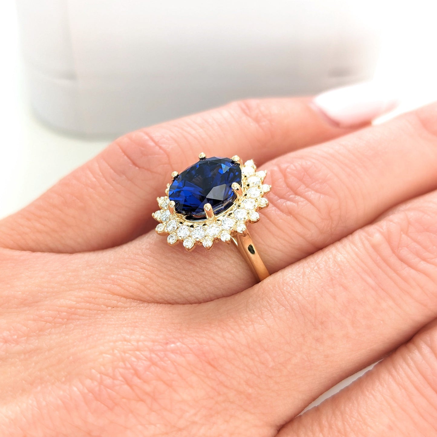 Sabela double halo engagement ring yellow gold