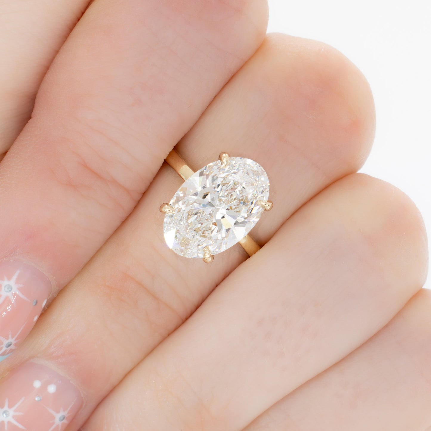 Serene solitaire ring with oval lab diamond