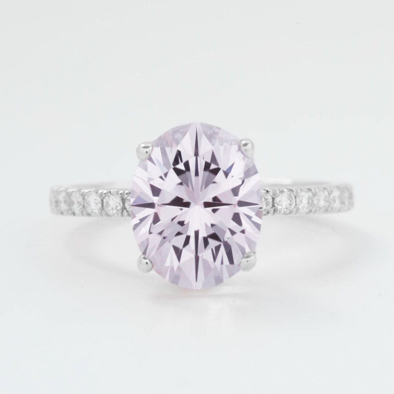oval accented engagement ring