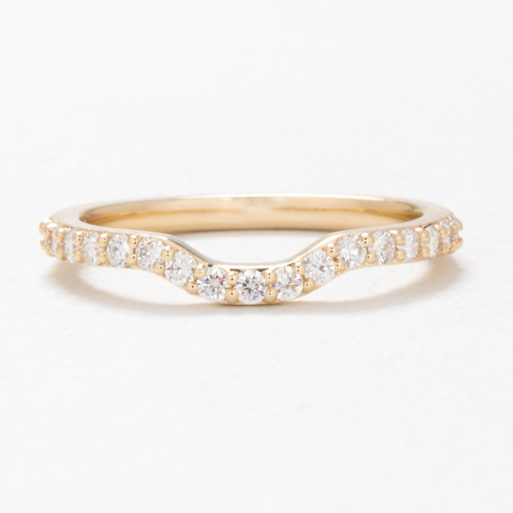 Stacy wedding band with lab diamonds