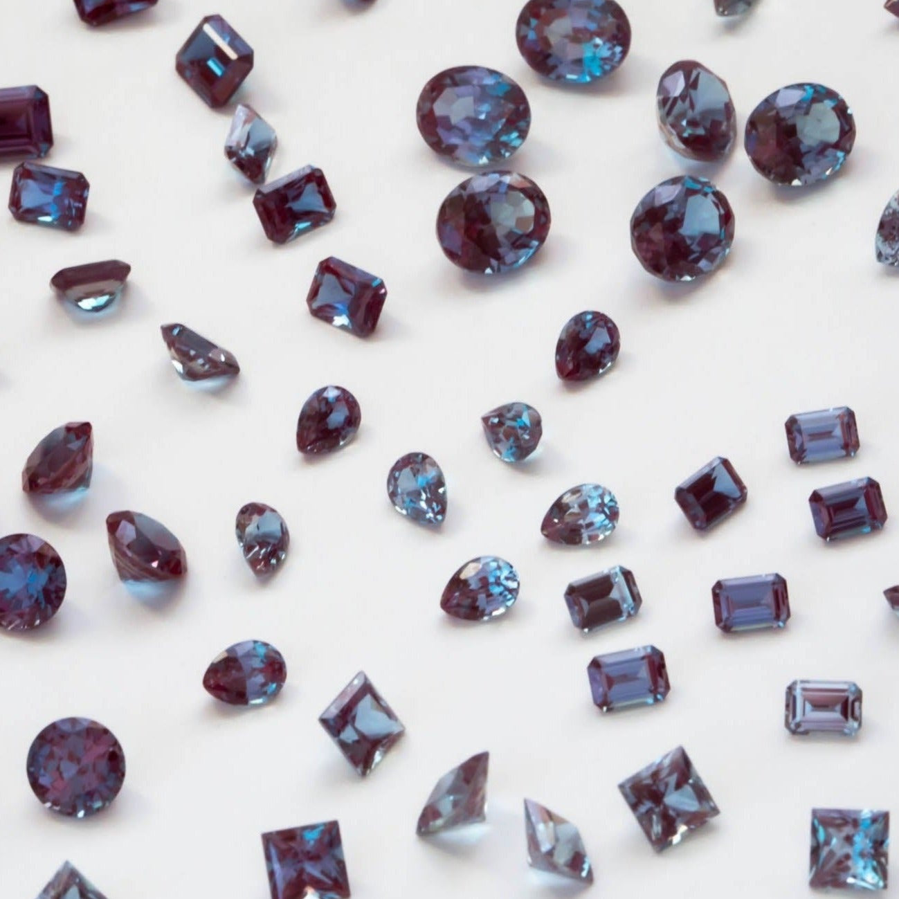 USA lab alexandrite in varying shapes