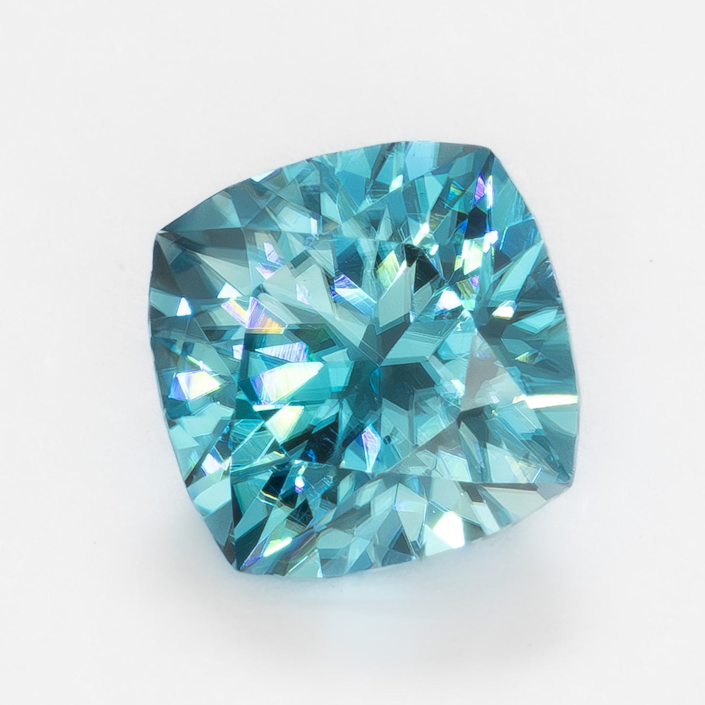 ZR0106 vibrant blue cushion zircon
