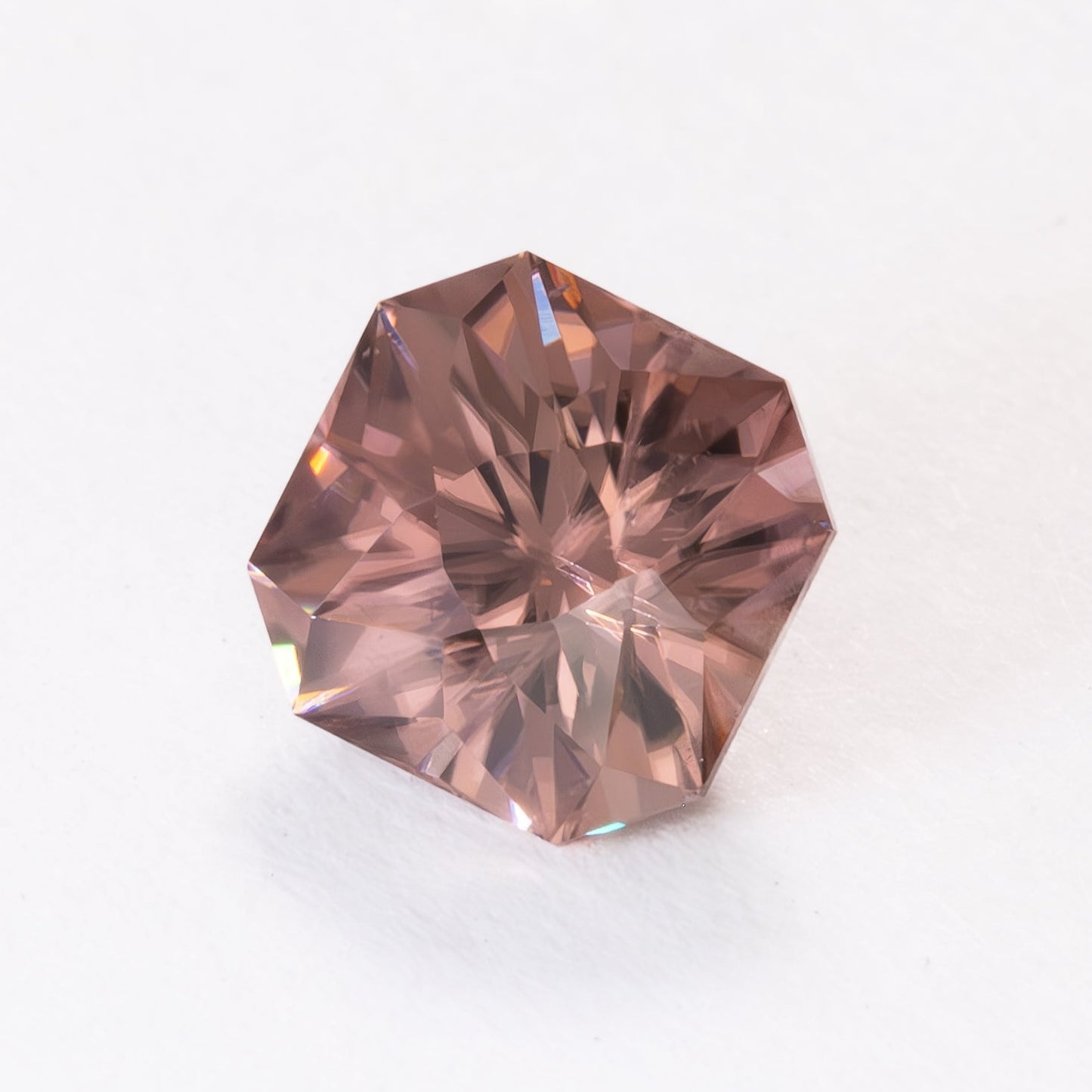 ZR0139 peach zircon asscher