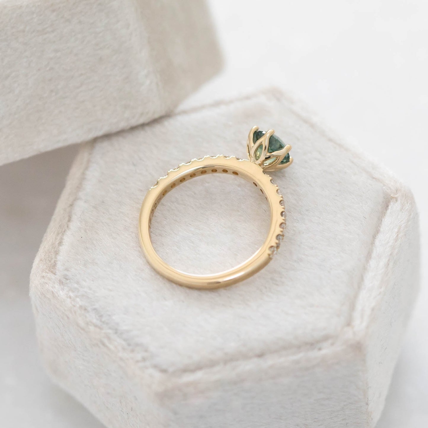 accented montana sapphire engagement ring