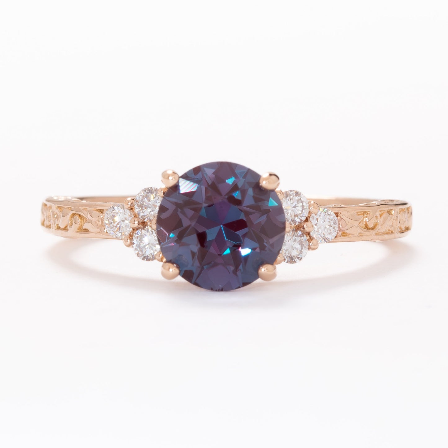 alice ring with oec round lab alexandrite