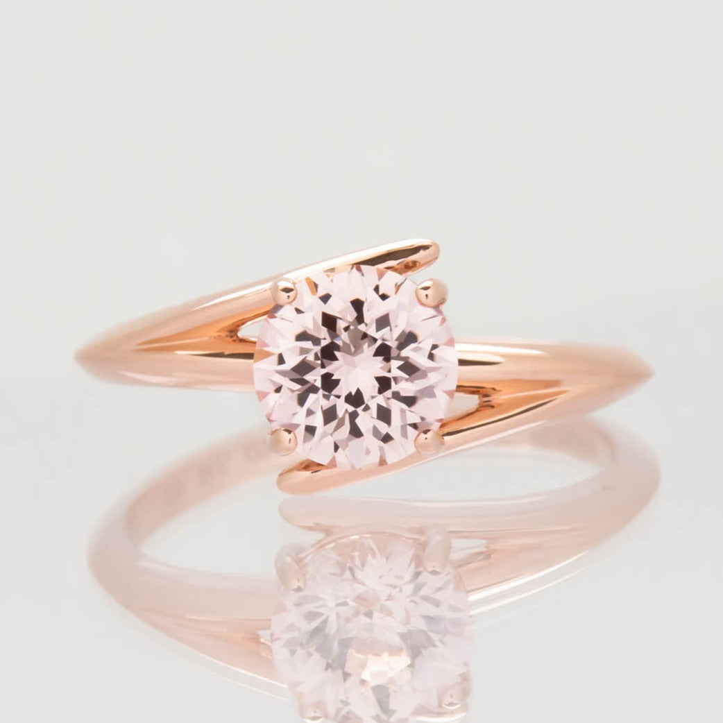 amelia bypass solitaire ring with lab sapphire