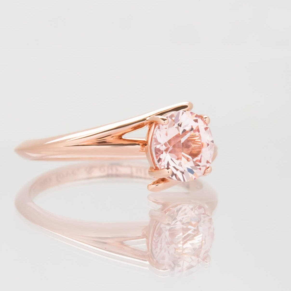 amelia bypass solitaire ring with lab sapphire