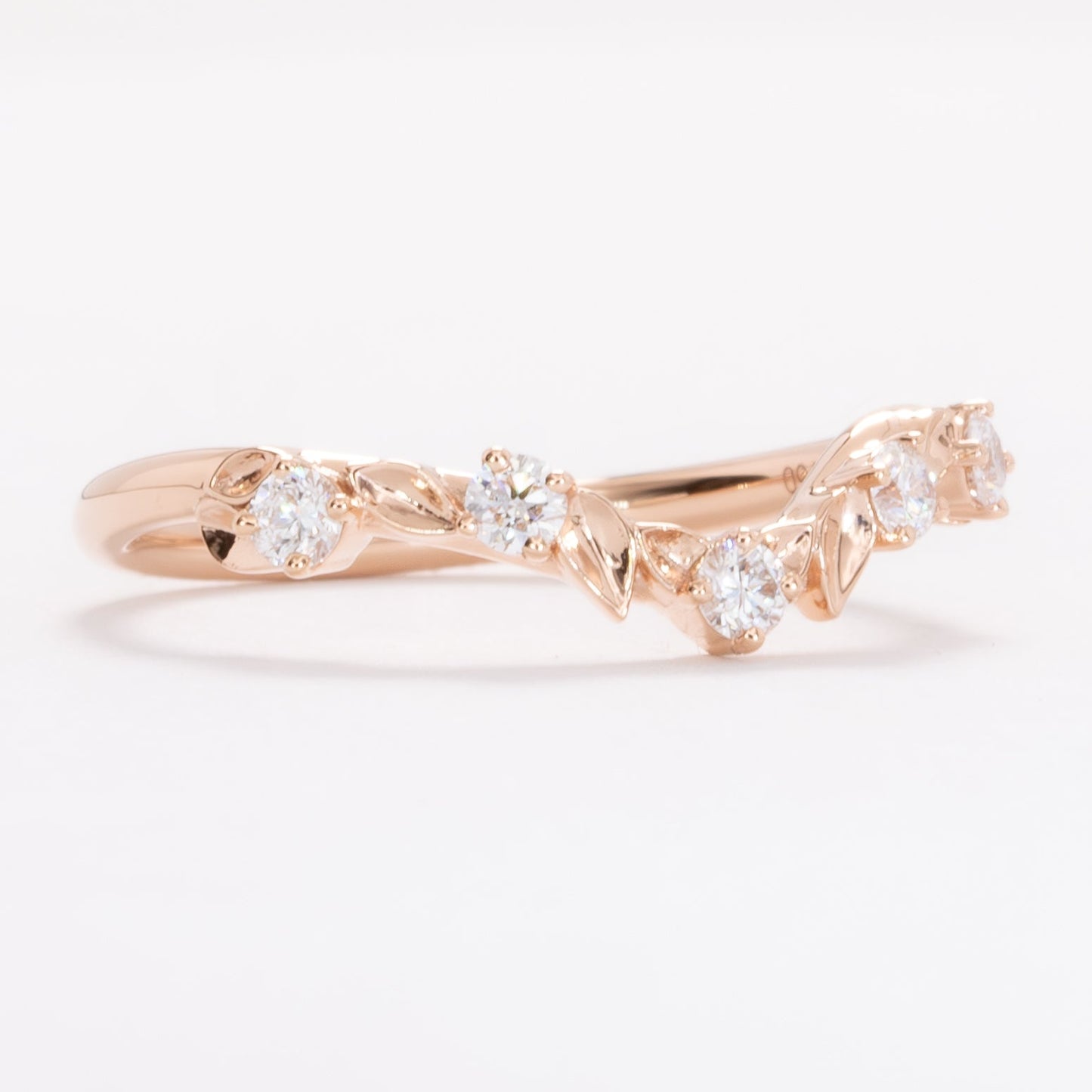 anjelica nature inspired band in rose gold with lab diamonds