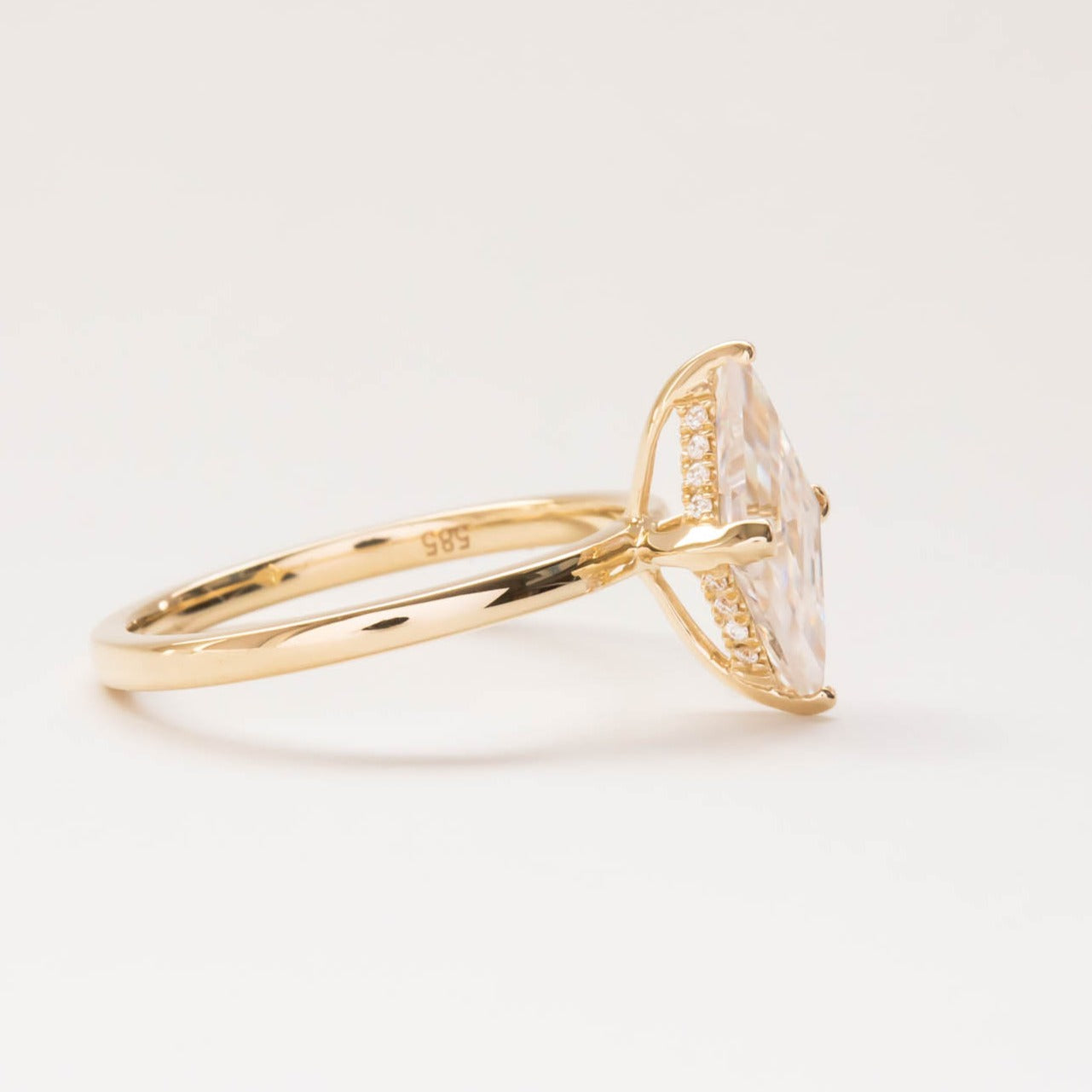 aria hidden halo moissanite engagement ring