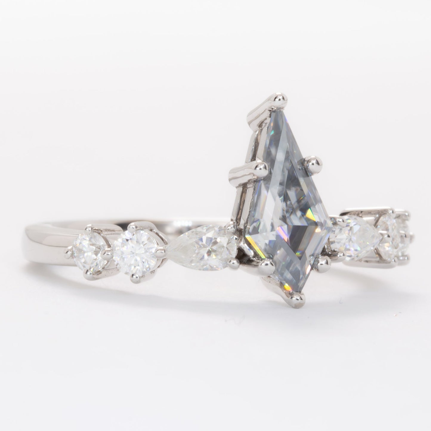 aurelia engagement ring with grey moissanite kite